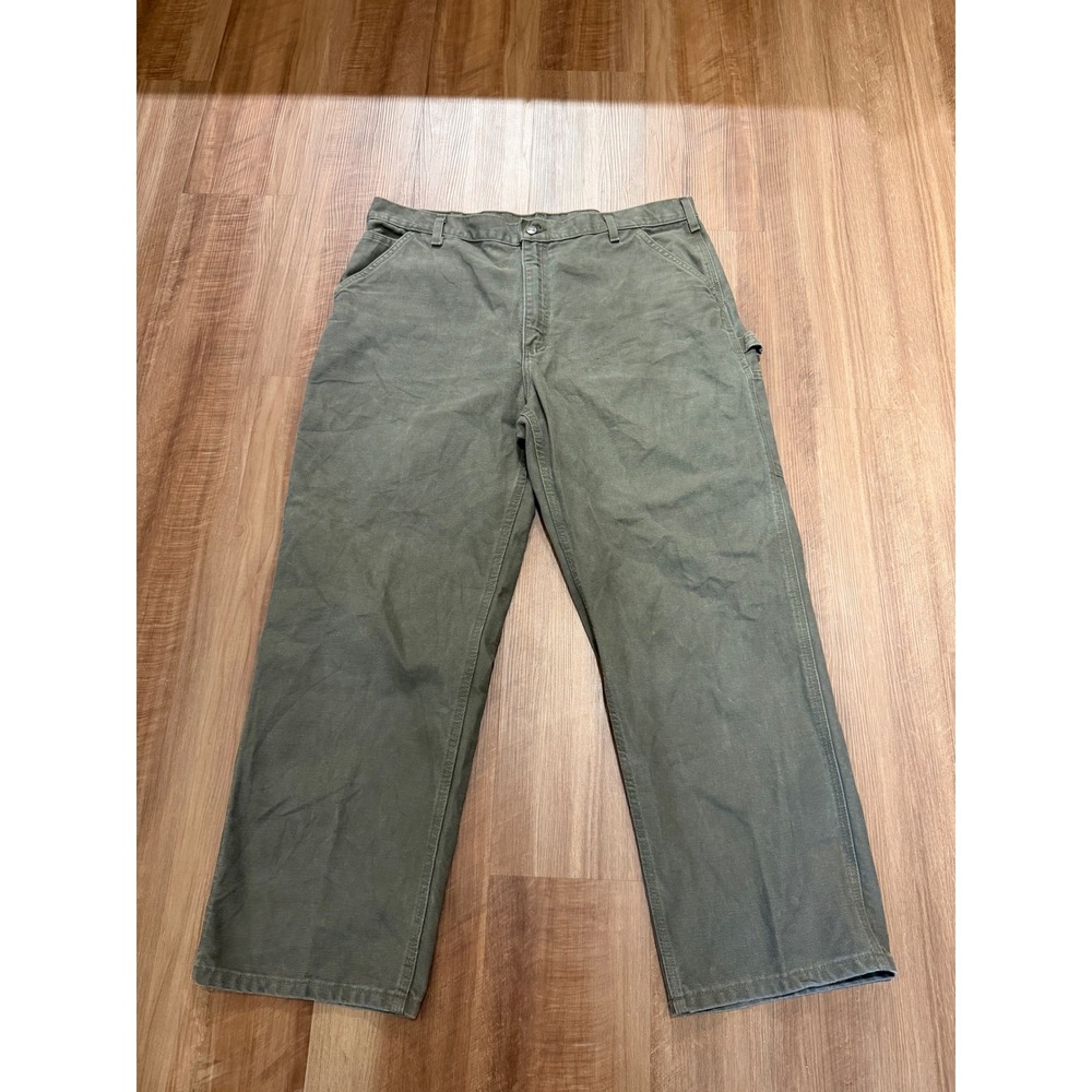 Carhartt B11 MOS Original Dungaree Fit Men 40x30 Moss Green Canvas Work Pants